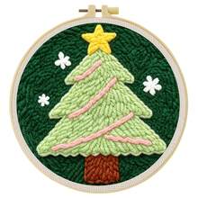 1pc DIY Punch Needle Kits For Beginners Christmas Theme With Hoop Embroidery Punch Needle Starter Craft Set Easy For Adults Festival Gift And Decoration - Christmas Theme - View 12
