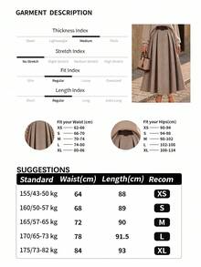 EARO Women's Fashionable Plaid A-Line Skirt, Versatile And Elegant, Loose And Slimming Spring - Apricot Coffee - View 9