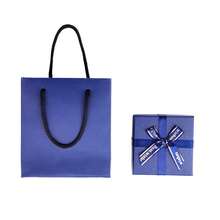 EIGIIS Starry Blue Jewelry Gift Box With Bow, Lid And Base Set, 4 Sizes + Gift Bag, Ring Necklace Bracelet Box, Jewelry Packaging - Royal Blue - View 12