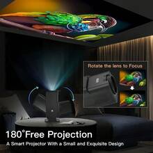 High Definition Projector, Supports WiFi And Bluetooth, Native 1080P/Supports 4K, Android System + Auto Correction, Built-In Speaker. Suitable For Home Theater, Office, Gaming, Presentation. Halloween Gift, Christmas Gift. - 1 Pc - View 4