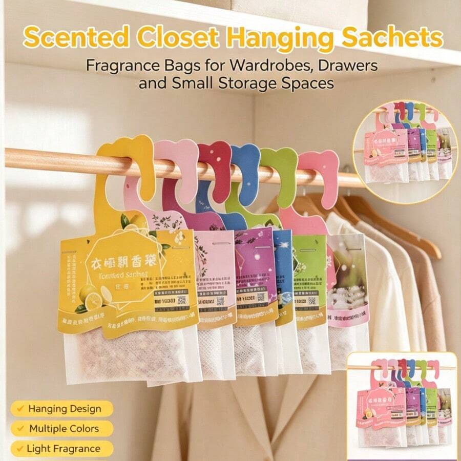 20pcs Hanging Scented Sachets With Hooks, Suitable For Wardrobe, Closet, Drawer, Shoe Cabinet, Car, Bathroom And Home Storage Space - Scented Sachet - View 1