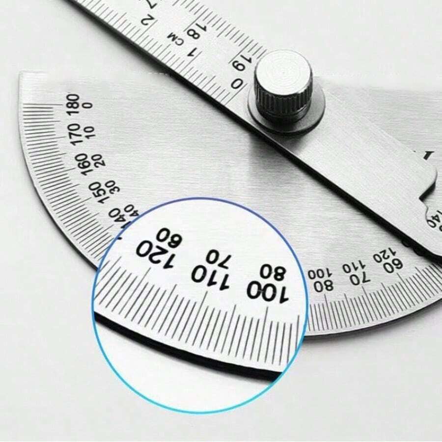 1pc Stainless Steel Angle Ruler, 180 Degree Protractor 140mm Angle Ruler 0-180° Semi-Circle, Suitable For Architects, Surveyors And Engineers - Lightweight And Easy To Use, Architectural Drawing - View 1