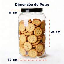 Kit 2 Potes Organizador 3,6L com Tampa de Rosca para Mantimentos Cozinha Multiuso - Visão 2