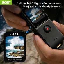 Acer Action Camera, 75MP Interpolated Pixels, 270° Electric Rotating Lens, 4x Digital Zoom, 1.69-Inch Touchscreen, Supports External Microphone, Entry-Level Handheld Camera, Vlog Outdoor Travel WIFI Portable Recorder - View 10