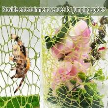 3PCS/Set Magnetic Jumping Spider Enclosure Decor Accessories Kit, Artificial Hanging Flower Vines Moss Hide Tube Flexible Mesh Climbing Net, Mini Reptile Habitat Decor Set For Jumping Spiders, Small Arachnids, Insect Pet Terrarium Ornament Supplies - View 4