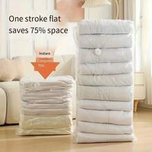 3pcs Vacuum Storage Bags, Press-To-Seal Space-Saving Compression Bags, Suitable For Clothes, Blankets, Travel, Moving, Emergency Storage, Back To School Season - View 6