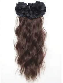 Women's Long Wavy Curly Ponytail Hair Extension With Banana Clip And Flower Clip, Premium Clip-In Ponytail Piece - Multicolor - View 15