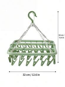 1pc 32-Clip Rotating Plastic Clothes Drying Rack, Foldable Sock And Underwear Hanger With Space-Saving Design, Small Laundry Organizer For Bedroom, Bathroom, Closet, Dorm Room And Laundry Room, Compact Indoor Outdoor Hanging Rack For Garment Care - Multiple Styles and Colors - View 15