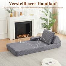 A 211 Cm Corduroy Velvet Sofa, Modern Design, Modular, With Triangular Backrests, Removable Armrests And Elongated Seat Cushions, Suitable For Various Use Scenarios - 灰色 - 查看 4