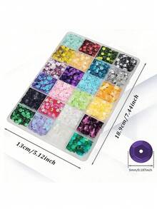 10,000+ Pcs 5mm Rainbow Round Loose Sequins | Mixed Color Embroidery Sequins With Holes | Perfect For Sewing, Slime, Wedding, Christmas DIY Crafts And Sequin Decor - Multicolor - View 3