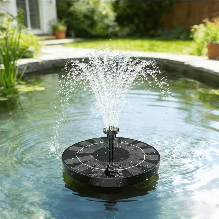 1 Solar Fountain Pump, Diameter 13cm, Independent Floating Solar Water Pump, Inches, Suitable For Outdoor Irrigation Submersible Pumps Such As Ponds, Fish Ponds, Gardens, Fish Tanks, Courtyards, And Bird Bath Tubs Waterproof And Dustproof Solar IPX8 - Black - View 1