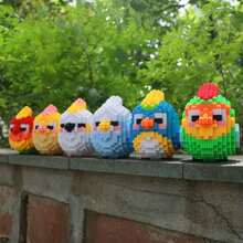 6pcs Cute Parrot Building Blocks, Adorable Little Parrot Assembly Toy, 3D Puzzle Gift Decoration - Multicolor - View 2