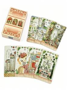 1 Box The Housing Tarot 78 Cards , Urban Architecture Fortune Telling Set, Creative Gift For Adults,Attract Players Who Like Unique Art Styles. - Multicolor - View 3