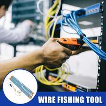10pcs Fiberglass Running Electrical Wire Cable Kit, 1M Each, Including Push-Pull Cable Puller, Connectors For Electrical Access - Blue - View 7