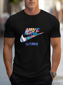 Men's Pure Cotton Crew Neck Short Sleeve T-Shirt Casual Summer Breathable Soft Everyday Wear Regular Fit Basic Top - 黑色 - 查看 9