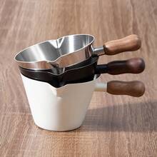 1pc Silver Thick Stainless Steel Coffee Extraction Cup 100ml, With Scale, Small Milk Cup Maker, Espresso Measuring Cup Bowl, Kitchen Supplies - Silver - View 2