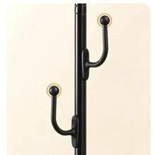 Foldable Floor‑Standing Double Rod Clothes Drying Rack, Available In Black & White, With Side Multi‑Function Hooks, No‑Installation Stable Triangle Support, For Indoor Balcony Outdoor Use, Holds Clothes, Sheets & Quilts - A - View 6