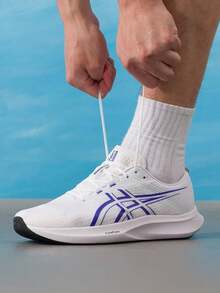 Asics Men's Running Shoes HYPER SPEED 5 2026 Summer New Mesh Breathable Racing Sneakers 1011C084-101 - White/Blue - View 2