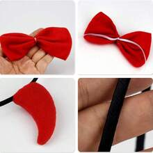 4pcs Jmkcoz Halloween Devil Costume Set, Devil Horn Headband, Red Devil Bowknot, Devil Red Scythe, Devil Cosplay Hair Accessories, Suitable For Carnival Theme Party Props Costume Decoration, Adult Set - Multicolor - View 3