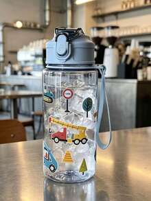 1個 500ml 可愛便攜運動水壺附吸管，卡通恐龍圖案杯，適合露營、戶外、居家、萬聖節、馬克杯、禮物、秋季、聖誕禮物、水杯 - 彩色 - 查看 12