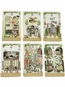 1 Box The Housing Tarot 78 Cards , Urban Architecture Fortune Telling Set, Creative Gift For Adults,Attract Players Who Like Unique Art Styles. - Multicolor - View 10