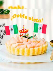 100 Palillos Cocteleros Bandera México Bocadillos Chef Snack, Palillos para Platillos, Anotjos Mexicanos GRUPO CARNAVALLIA - Verde - Ver 8