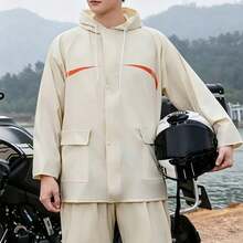 1 Set Double Cuff Rain Gear, Raincoat Set, Minimalist Fashionable Personalized Raincoat, Suitable For Cycling Raincoat, Garden Yard Work Raincoat - Raincoat Set - View 5