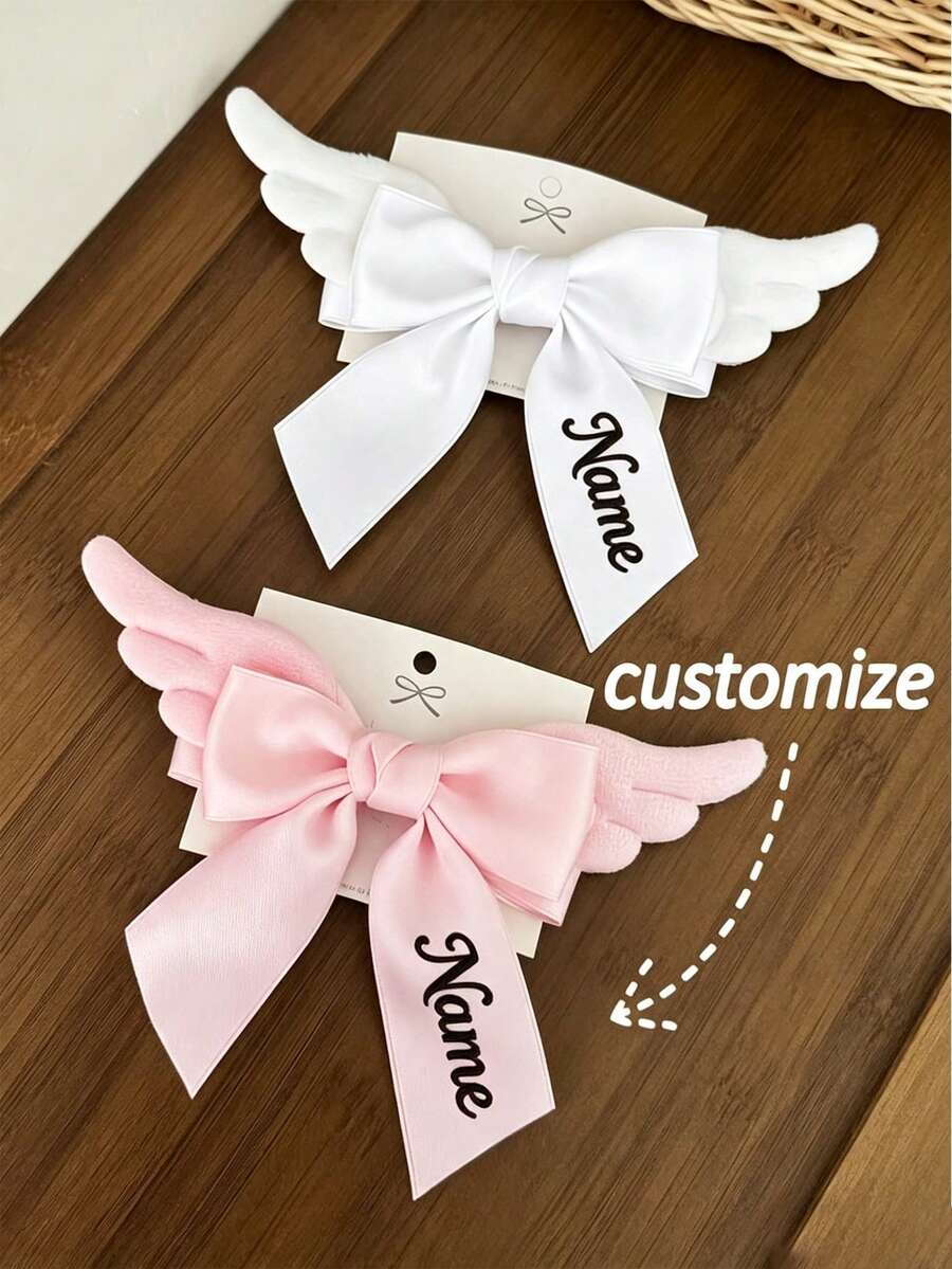 Personalized Custom Bow Hair Clips, White Ink Heat Transfer Hair Clips, Stylish And Elegant Hair Accessories, Personalized Gifts - Multicolor - View 1