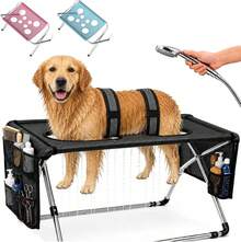 Pet Grooming Hammock With Stand Iron Tube Frame Mesh Bath Support Hanging Harness With Eight Holes, Breathable Mesh,Suitable For Small Dogs And Cats Washing Picking Ears Nail Clipping Home - View 5