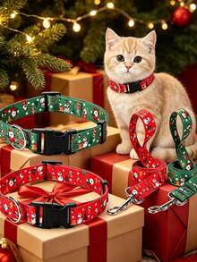 Pet Dog Cat Snowman Collar, Colorful Christmas Pet Collar, Adjustable Collar, Suitable For Cats And Dogs, All Seasons, Party Photography, Christmas Decoration Accessory - Multicolor - View 5