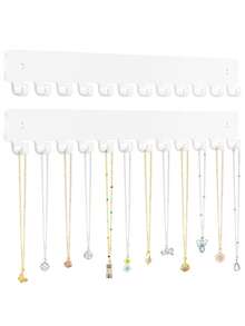 1-2 Pieces Wall-Mounted Necklace Organizer | Self-Adhesive Wall Jewelry Holder For Necklaces And Various Jewelry Items - View 9