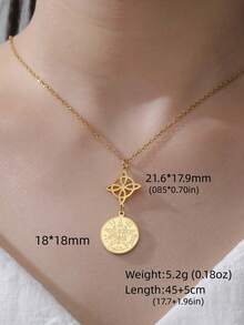 LIKGREAT 1pc Double Amulet Protection Necklace Knot Pentagram Four-Character Stainless Steel Protective Jewelry Wholesale - Fashion Series - View 26