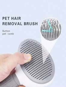 1pc Self-Cleaning Slicker Brush, Suitable For Dogs, Cats, Rabbits Pet Grooming And Shedding, Easily Remove Loose Undercoat, Pet Massage Tool, Suitable For Long-Haired Or Short-Haired Pets - Multicolor - View 7
