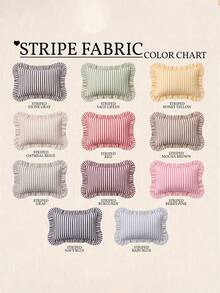 Personalized Striped Ruffled Punch Needle Throw Pillowcase, Embroidered Name Gift For Home, Perfect For Sofas Or Benches, Suitable For Living Room, Bedroom, Wedding Reception Photo Prop, Bridal Boudoir, Great Gift For Halloween, Thanksgiving. - Multicolor - View 10