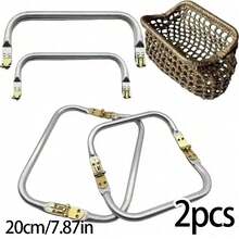 Aluminum Square Purse Frame Clasp, Woven Bag Mouth Metal Accessory, Suitable For DIY Coin Purse, Makeup Bag, Jewelry Box, Handbag, Woven Bag Creative Handmade Crafts, Old Bag Repair And Renovation, Handmade Purse Frame Material, Durable Metal Wallet Frame Closure Clasp - Double Team - View 14