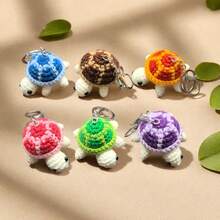 Crochet Yarn Turtle Keychain Cartoon Bag Pendant Car Hanging Ornament Finished Doll - Multicolor - View 4