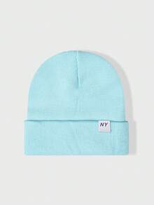 1件中性款 Y2K 風格刺繡 Logo NY 針織毛帽，戶外防寒休閒百搭冬季保暖帽，適合日常通勤 - 針織帽 - 查看 38