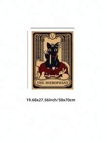 1pc Frameless Funky Black Cat Skeleton Tarot Witch Wall Art Dorm Gift - Multi-color - View 13