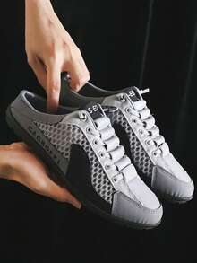 Zapatos casuales mule sin talón para caballeros, malla de alta ventilación evita sobrecalentamiento. Suela antideslizante y resistente, 3 colores disponibles. Ideal para paseos;ligeros y cóm - Gris - Ver 3