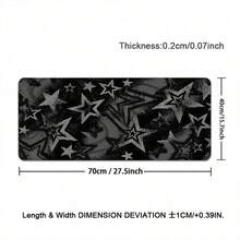 1pc INS Style Black And Gray Stars Art Mouse Pad, Cool Desktop Decor Mat, Thick Non-Slip Office & Gaming Keyboard Pad - View 12
