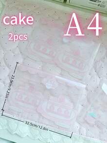 Pink Strawberry Transparent File Bag PP Small Card Storage Sleeve Stationery Storage Bag Suitable For School And Office, First Day Of School - Multicolor - View 14