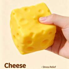 1PC Giant Realistic Cheese, Extra Large Soft Rubber, Student & Adult Stress Relief Fun Gift, Squishy, Squishies, Squishy, Crunchy Squishy, Squishes, Squish, For Toddler - Multicolor - View 7