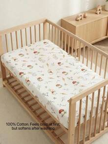 1pc Cartoon Cute Soft Breathable Baby Crib Mattress Cover, All Season Universal, Machine Washable - Multicolor - View 9