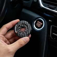 Sporty Carbon Fiber Texture Car Ignition Button Decorative Cover, Anti-Scratch Interior Accessory - Sporty Style - View 10