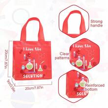 CARRIECUR 8/16/24Pcs Science Themed Reusable Non-Woven Gift Tote Bags, 8 Styles Lab Beaker Microscope Atom Print Goodie Bags With Handles, Science Birthday Party Favor Gift Packaging Supplies - View 5