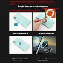 1pc Universal Car Dashboard Magnetic Phone Holder, Black, Strong Magnetic Adsorption, Stable And Anti-Drop, Foldable Navigation Phone Mount - One Size Fits All - View 5