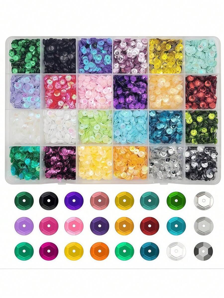 10,000+ Pcs 5mm Rainbow Round Loose Sequins | Mixed Color Embroidery Sequins With Holes | Perfect For Sewing, Slime, Wedding, Christmas DIY Crafts And Sequin Decor