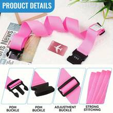 4pcs Buckle Adjustable Luggage Strap For Suitcases Bundling Packing Belt Suitcase Easily Identified Travel Belts Bag Accessories - one-size - View 5