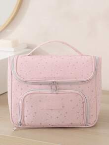 Myriad Stars Print Large Capacity Travel Toiletry Bag, Durable Oxford Cloth Multi-Function Storage Bag With Handle And Hook, Portable Multi-Purpose, Detachable Compartment Partition, Suitable For Cosmetics, Skincare, Camera Bag, Digital Storage, Medicine Storage Box - Multi-compartment - Hook Style - View 8