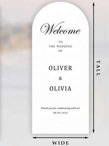 Customized Wedding Arch Fabric Decor Cover, Personalized Photo/Name/Date/Text, Polyester Double-Sided Elastic Backdrop, Party Decoration, Wedding Welcome Sign, Bridal Gift, No Power Required, Suitable For Wedding, Birthday, Party - Multicolor - View 7